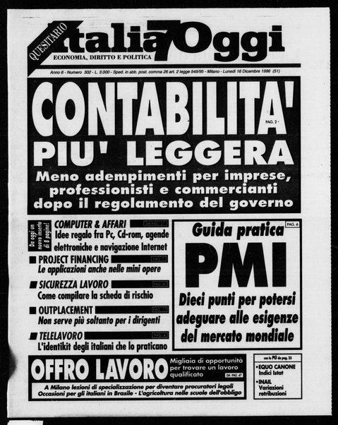 Italia oggi : quotidiano di economia finanza e politica